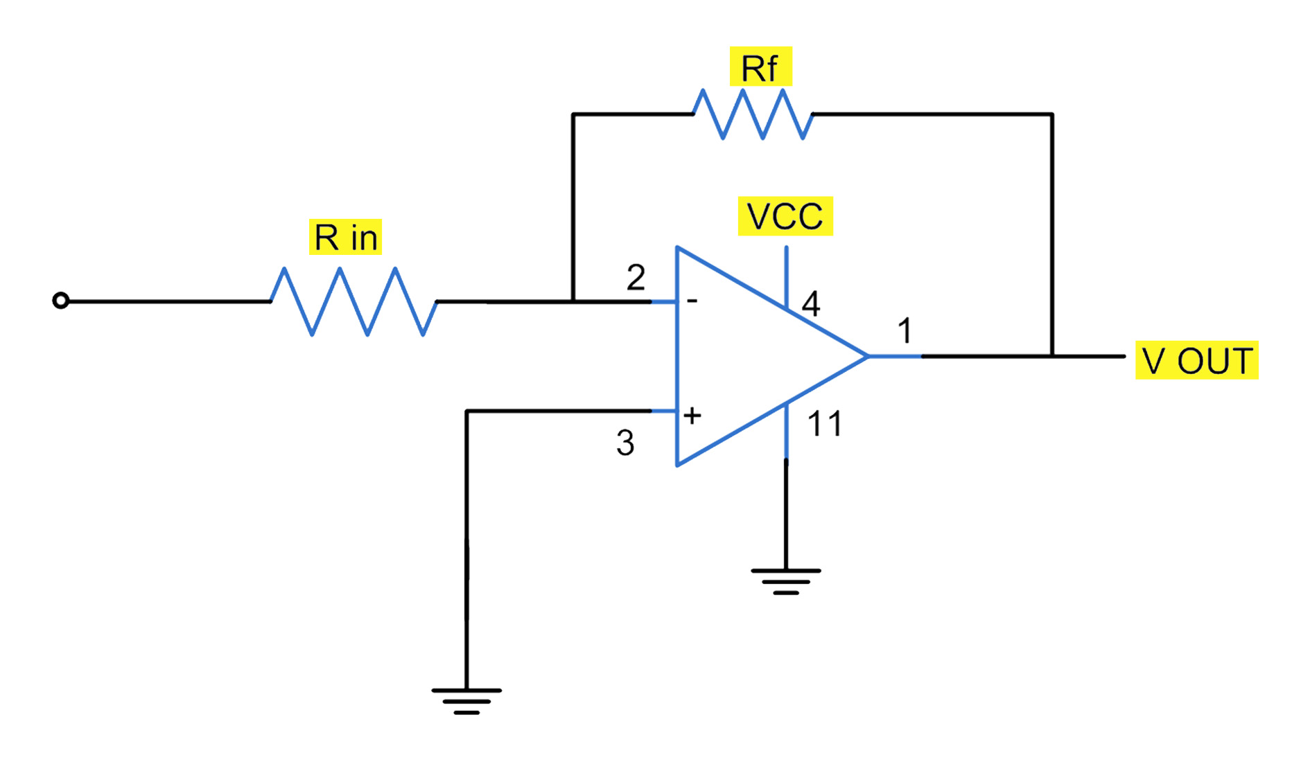 Inverting Operational Amplifier using IC 741